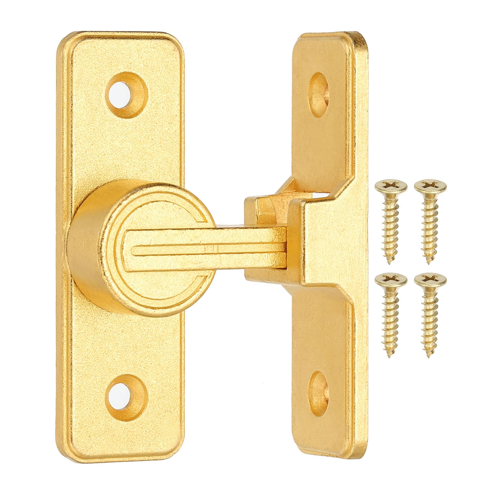 PATIKIL 90 Degree Barn Door Lock, Flip Latches Zinc Alloy Safety Sliding Door Bolt Latch Lock for Garden Garage Bathroom Gate, Gold
