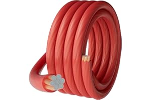 HiFind 4 Gauge 4 AWG 15 Ft Red Power/Ground Wire Cable, True Spec Transparent Flexible Soft Touch Welding Battery Cable for Car Audio, Speaker, Solar, Marine, Generator, Automotive, RV