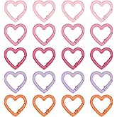 PATIKIL Heart Shape Swivel Buckles, 20 Pcs Zinc Alloy Spring Snap Keychain Clip Hanging Snap Hooks for DIY Crafts Key Chains Bag Purse, 5 Colors