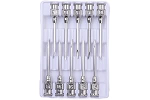 REUVIBK 16 Gauge Veterinary Needles, Cattle Needle Poultry Injection Needles 10 Sticks, Suitable for Pigeons, Chickens, Ducks, Geese, Pigs, Sheep, Horses, And Other Large And Small Animals (16*25mm)
