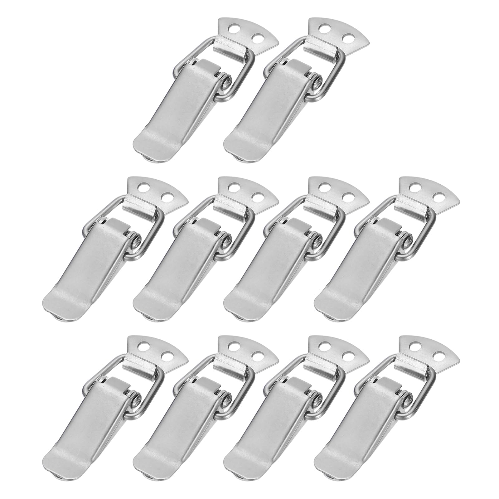 PATIKIL Stainless Steel Spring Loaded Toggle Latch 2.7 Inch, 10Pcs Latch Catches Hasp Clamp Clip for Case Box Chest Trunk Toolboxes Cabinet, Silver Tone