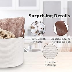 XXL Large Baskets for Storage 20"X20"X13" Cotton