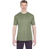 UltraClub Men's Cool &amp; Dry Sport Performance Interlock T-Shirt M MILITARY GREEN