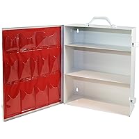 Medique Products First Aid Cabinet with Pockets, Medical Storage with 3 Shelves - 712MTM, White, Full Size