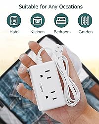 Flat Plug Power Strip 6 Ft, Ultra Flat Extension