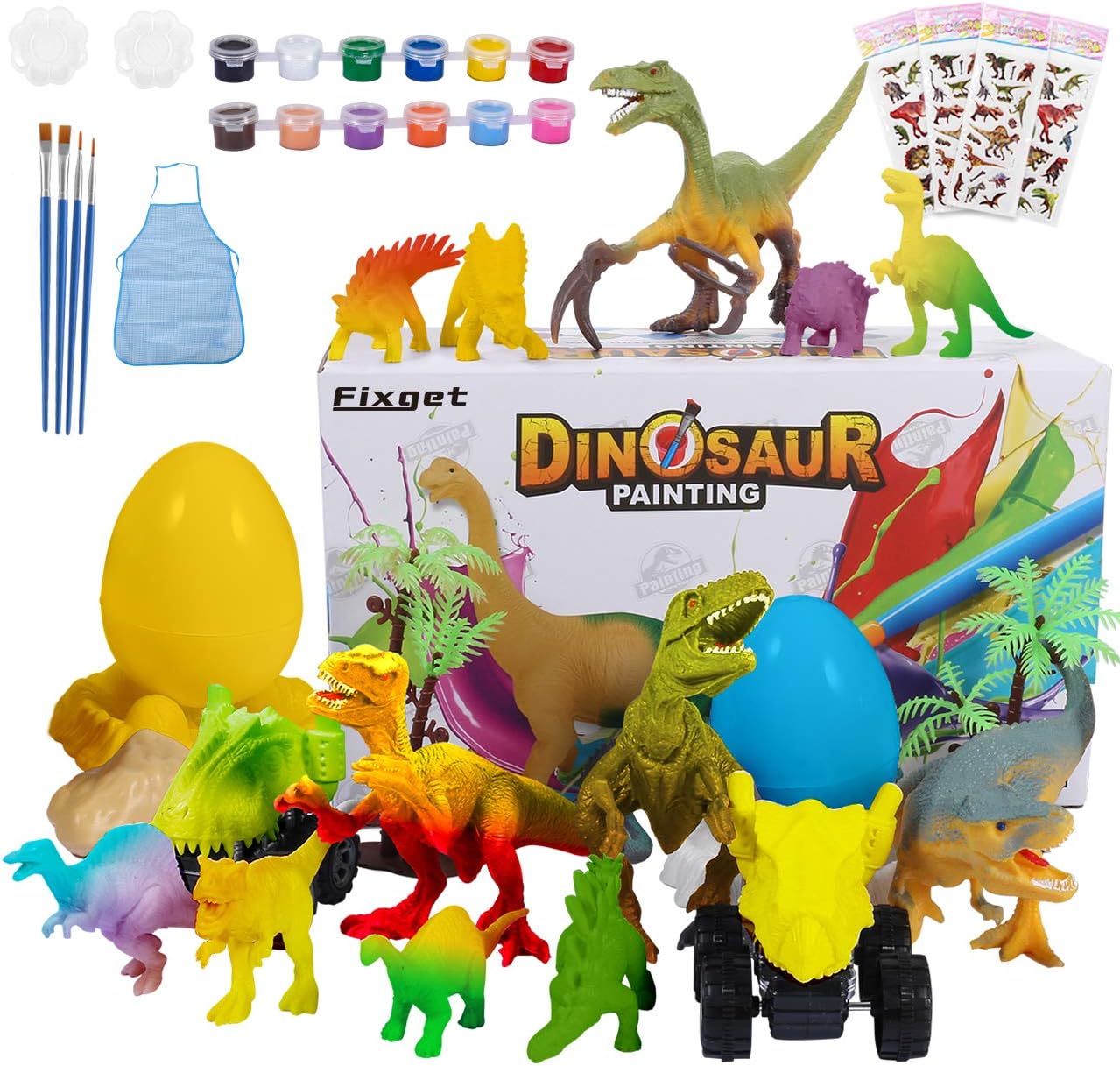Fixget Dinosaur Painting Kit, 36Pcs Kids Crafts and Arts