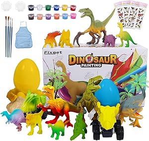Dinosaur Painting Kit, 36Pcs Kids Crafts and Arts Set, Animal Toy Art and Craft Supplies for Boys Girls Age 5+ Years Old Kid Fun DIY Creative Party Favors Christmas Birthday Gift Paint Dinosaur Set