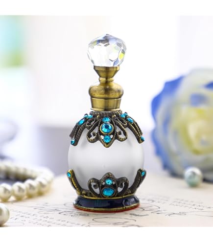 YU FENG 15ml Antique Crystal Glass Perfume Bottle - Small Flower