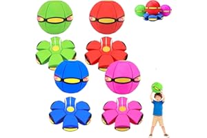 Children's Bouncing Ball Magic Metaball,2026 New Time-Delay Bouncing Ball & Flying Saucer, Dual-Form Outdoor Toy with 6 Light