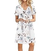 MOLERANI Women's Summer Dress 2025 Casual T-Shirt Pleated Short Sleeve Beach Sundress Travel Vacation Outfit