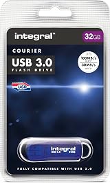 Integral 32GB USB 3.2 Gen 1 Flash Drive Courier Blue - 100MBs Read Speed view 6
