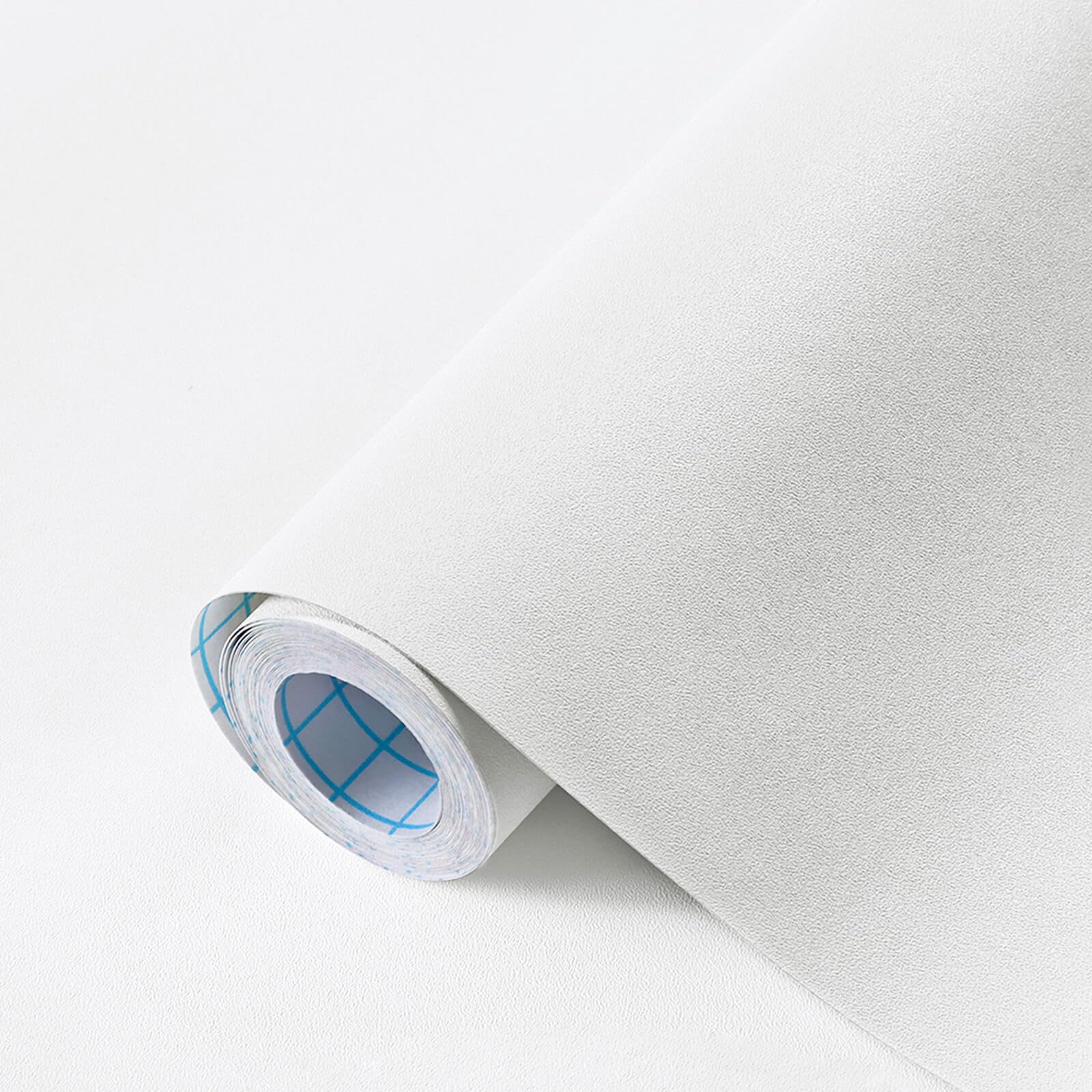 Photo 1 of Heroad 17.7” x 118” Peel and Stick Wallpaper Matte White Contact Paper for New Environmentally Friendly Materials Thickening Upgrade Wallpaper for Countertops Bathroom Kitchen Papel Tapiz para Pared