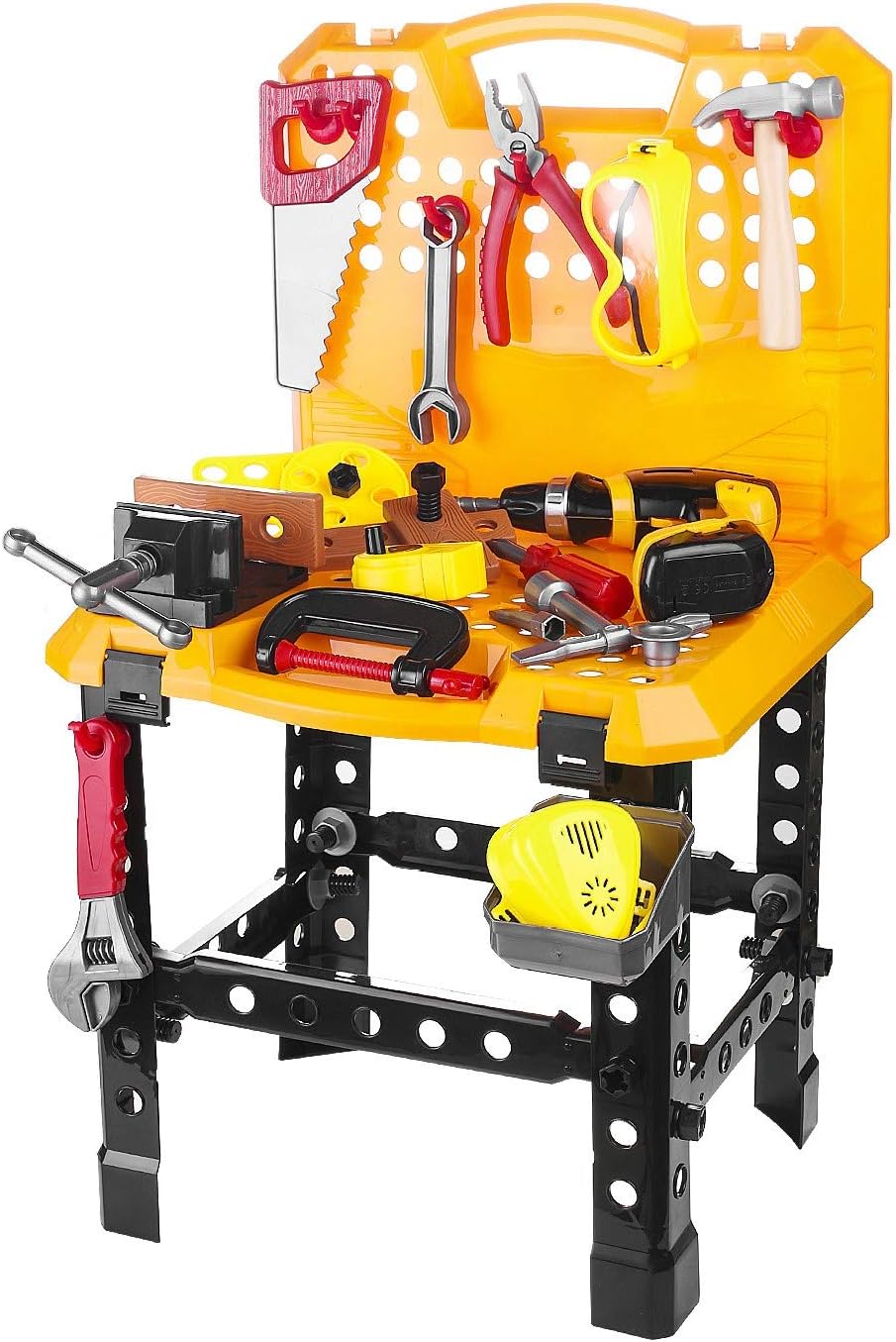 Toy Choi's 82 Pieces Kids Construction Toy Workbench for Toddlers, Kids