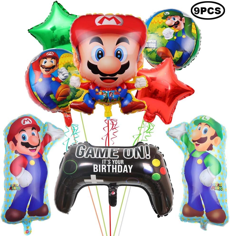 Super Mario Bros Balloons Birthday Party Supplies for Kids Baby Shower Party Decorations