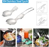 Odoland Camping Cookware Set with Stove for 1-2 People, Portable Stainless Steel view 5