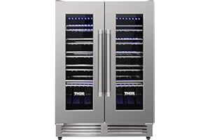 THOR Kitchen Freestanding/Under-Counter 24-Inch Dual Zone Wine Cooler in Stainless Steel - Model TWC2402