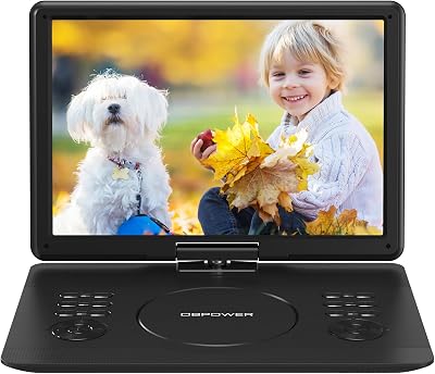 DBPOWER 16.9 Portable DVD Player 14.1 HD Screen 5000mAh Battery USB SD