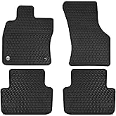 Matericuo Car Floor Mats Custom Fit for Volkswagen VW Jetta 2019-2025 2026 Black Rubber Auto Liner Mats All Weather Protection Heavy Duty Odorless