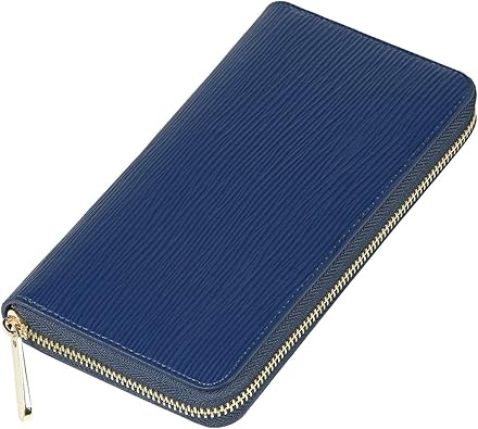 Amazon Ziymu ジーム 長財布 ロングウォレット ラウンドファスナー 小銭入れ 本革 エピ レザー 牛革型押し 大容量 ケース付 メンズ ネイビー Zm W1 002nv Ziymu 財布