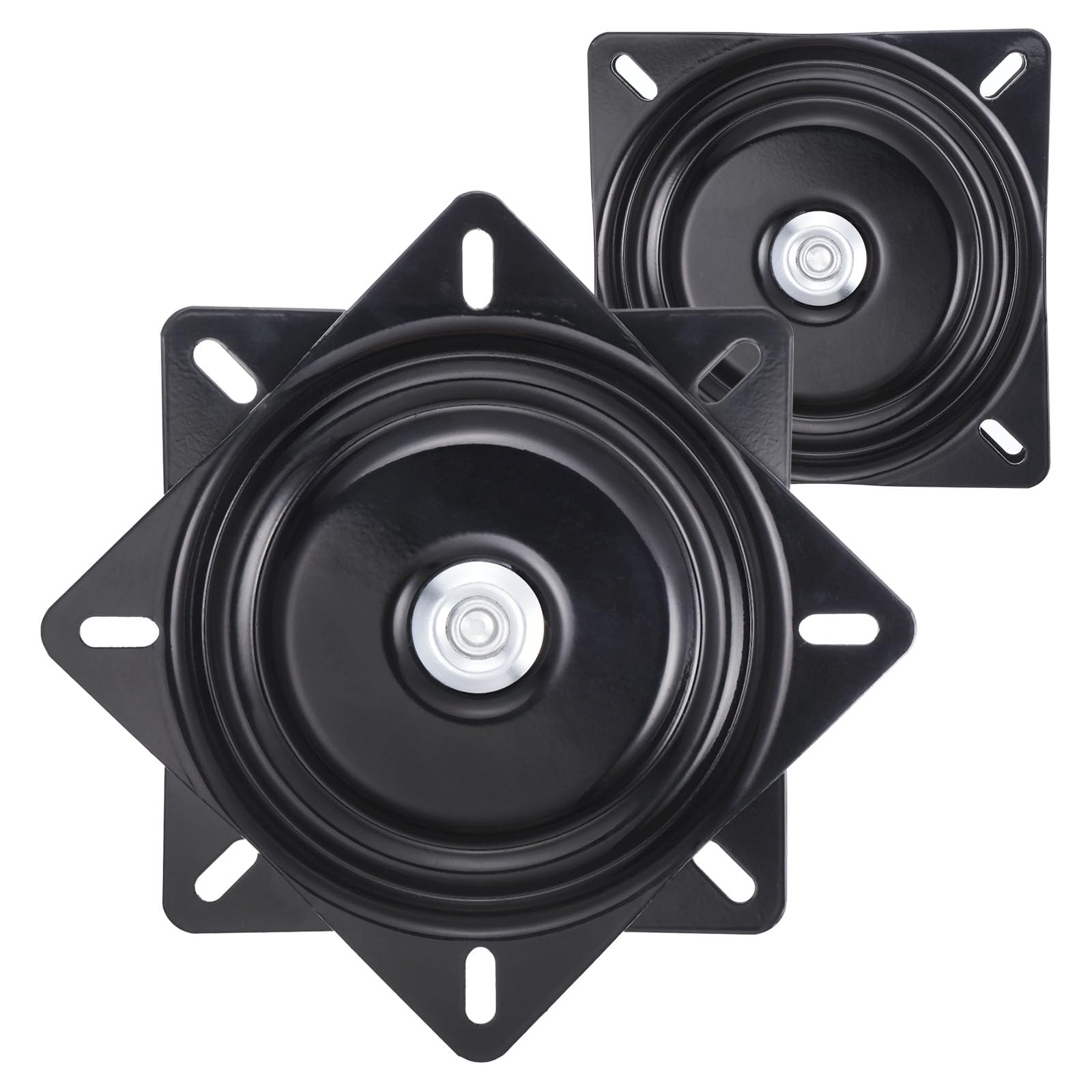 uxcell 2 Pack 7 Inch Bar Stool Swivel Plate Replacement, Ball Bearing Seat Swivel Base 300lbs Capacity for Bar Stool, Swivel Chair or Recliner, Black