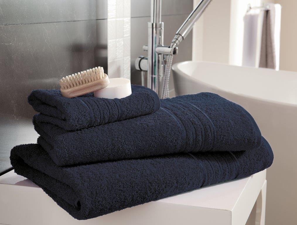 GC GAVENO CAVAILIA Gaveno Cavailia 100% Natural Cotton Thick Absorbent 450 GSM Hampton Navy, Pack of 4-Jumbo Bath Sheet