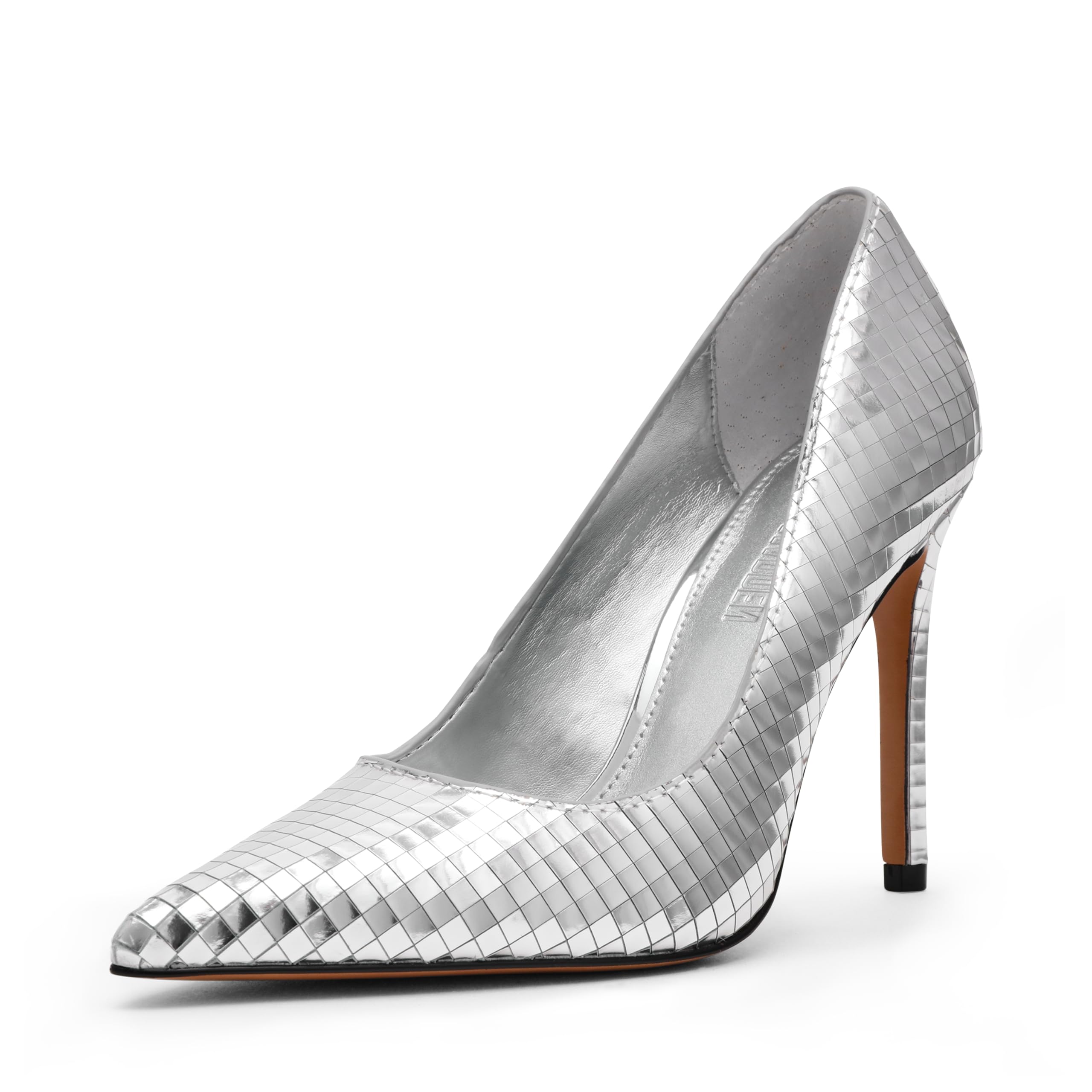 Steve Madden Women’s Noir Pump, Silver Disco, 5.5