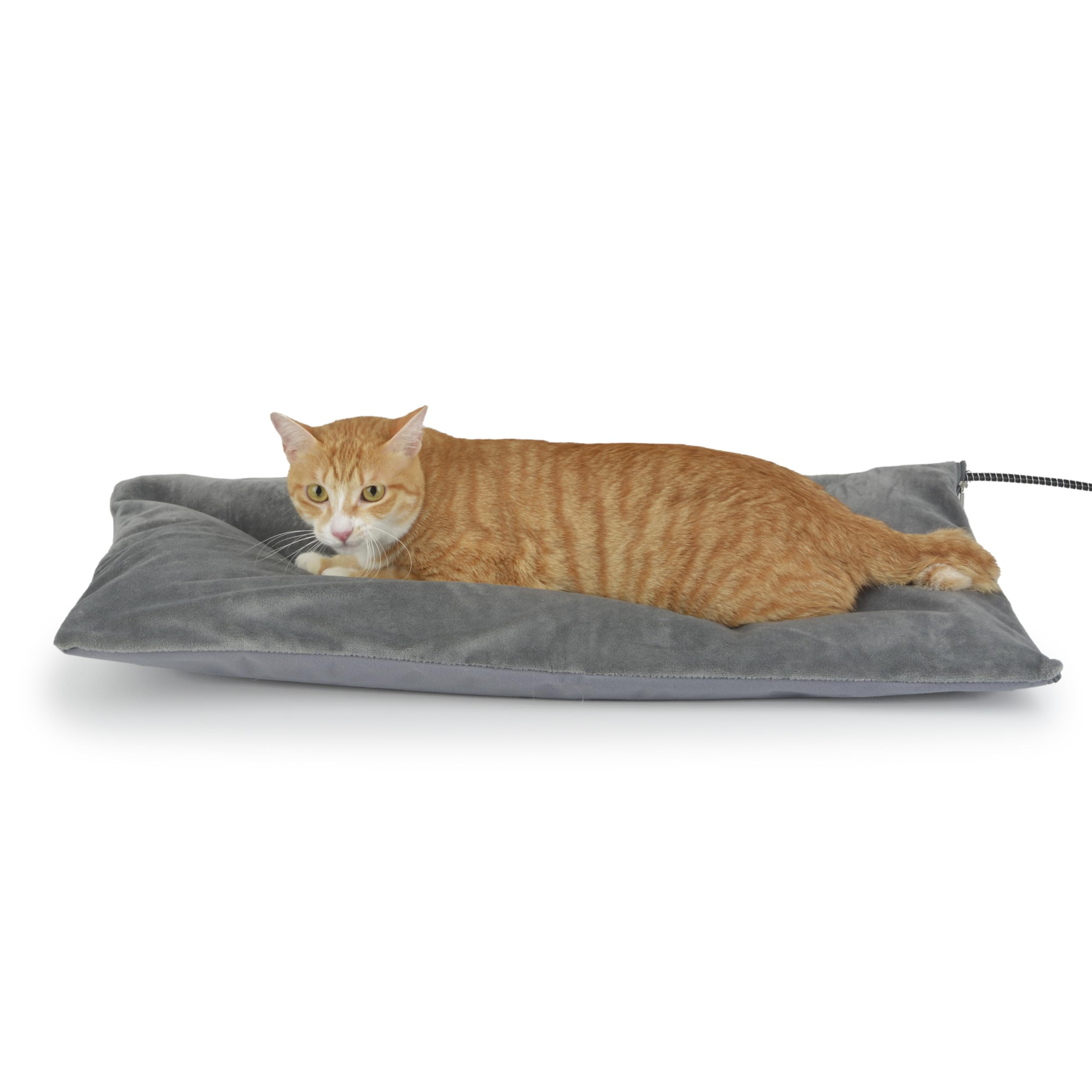 Photo 1 of Petace Outdoor Heated Cat Bed, Soft Pet Heating Pad with Steel-Wrapped Cord, Outside Pet Warmer for Feral Cats and Dogs, 27.5" x 15.7", 50 Watts