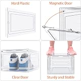 HOMIDEC 12 Pack Clear Shoe Boxes with Lids Stackable 34.5x27x19 cm view 4