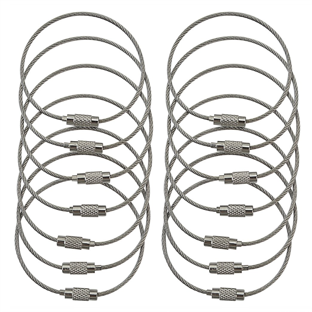Lee-Buty 40 Pcs Stainless Steel Wire Keychain Round Key Chain Rings Split-Ring Key Rings for Outdoor Hiking Travel Sports DIY Arts Crafts 6.24 inches
