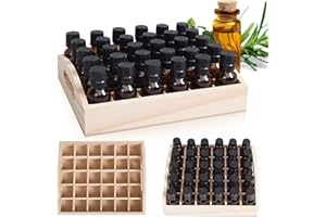 VolksRose 30-Slot Wooden Storage Box - Fits 5-15 ml Bottles, Travel & Presentation Storage, Nail Polish & Perfume Collection