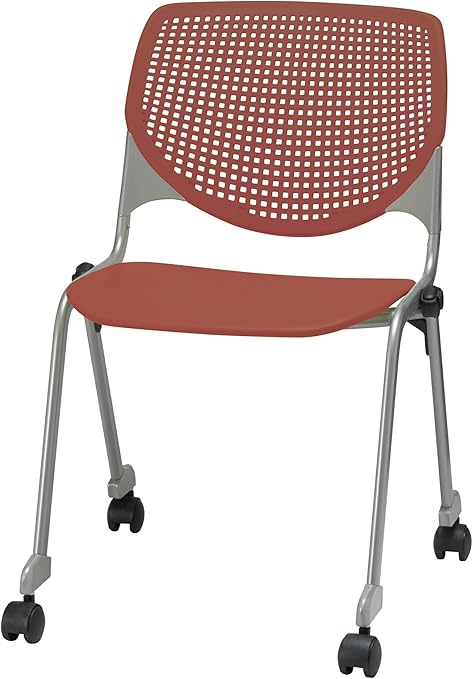 Amazon Com Kfi Seating Kool Poly Stack Chair With Casters Coral