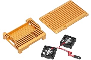 Protective Case Housing Enclosure Casing with Dual Cooling Fan for Pi 3 Model B Aluminium Alloy Open Design Efficient Heat Di