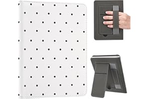 AdorableWhimsy for Kindle Paperwhite 12th Generation Case 7 Inch 2024 Release Cute Polka Dot Aesthetic Design Folio Cover wit