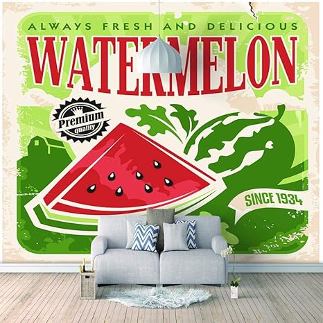 Amazon Co Jp カスタム壁画装飾画 夏のスイカ 300x0cm 写真3d部屋の壁紙家の装飾の絵3d壁画壁紙リビングルームのソファの背景 ホーム キッチン