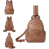 CLUCI Sling Bag for Women Leather Women's Backpack Small Convertible Backpack Purse Crossbody Bag for Travel