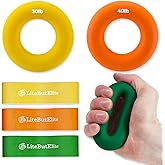 Silicone Ring Grip Strength Trainer Kit - Effective Forearm Strengthener for Hand and Finger Exercise, Ideal Exercisers for Gripper Strength and Flexibility
