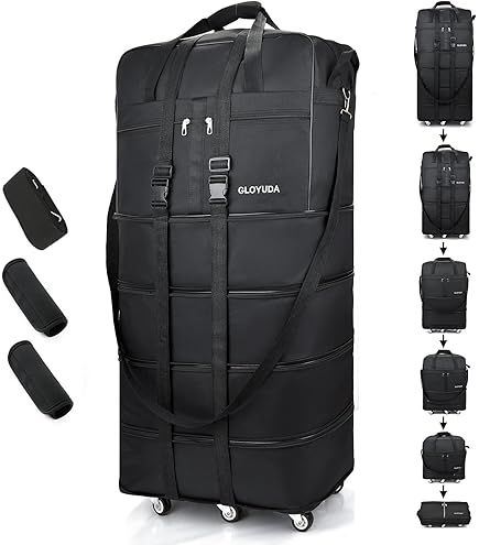 Luggage Bag Foldable With Spinner Wheels,Expandable Collapsible - Main Image