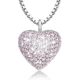 925 Sterling Silver Cremation Necklace CZ Heart Urn Pendant Jewelry for Pet Human Ashes Keepsake Memorial Jewelry Gift for Women