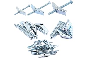 SWZHAI 24 Pcs Toggle Bolt and Wing Nut Kit, Heavy Duty Wall Anchors Toggle Anchors for Hanging Heavy Items on Drywall, 3 Sizes Butterfly Anchors (1/8inch, 3/16inch, 1/4inch)