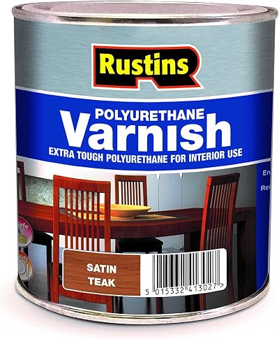Rustins Polyurethane Varnish Teak Satin 250ml - Interior Wood Finish