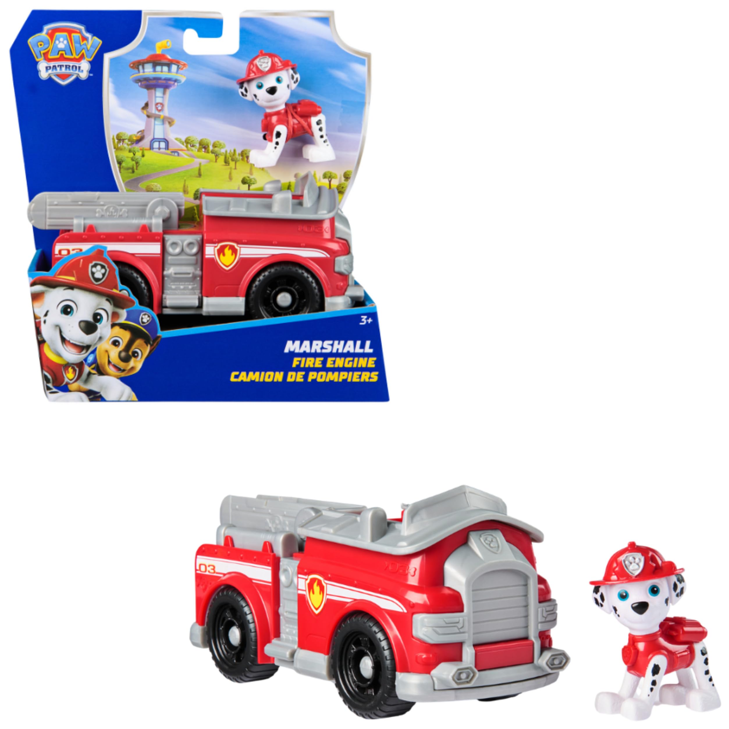 Paw Patrol, Marshall’s Fire Engine, Toy Vehicle with Collectible Action Figure, Sustainably Minded Kids’ Toys for Boys & Girls Aged 3 and Up