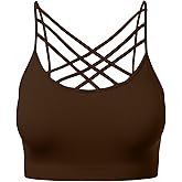HATOPANTS Women Sports Bra Criss Cross Strappy Wirefree Cami Bralette Crop Top