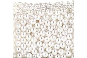 Suream White 1300Pcs Vase Fillers Pearls, 8mm/0.31in Faux Plastic Pearls for Crafts No Hole, Decorative Bulk Filler Beads for Home Centerpiece, Makeup Brush Holder, Wedding Candles, Table Scatter