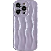 Caseative for iPhone 14 Pro Case, Taro Purple | Water Ripple Pattern Curly Wave Frame Soft