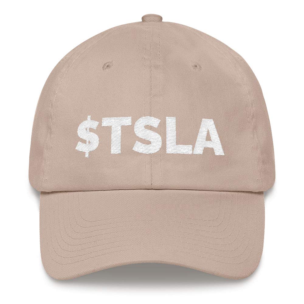 Tesla Stock Hat $TSLA (Embroidered Dad Cap) Investors in TSLA Shares Elon Musk