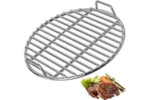Stainless Steel Grill Grate, Extra Thick Round Cooking Grill Grates Replacement with Handle for Charcoal Smoker Campfire Picn
