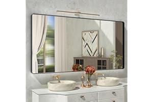 ISTRIPMF 72x36 Inch Black Mirror for Bathroom,Black Metal Frame Vanity Mirror for Wall,Large Rounded Corner Rectangle Matte Black Mirror,Tempered Glass,Anti-Rust (Horizontal/Vertical)