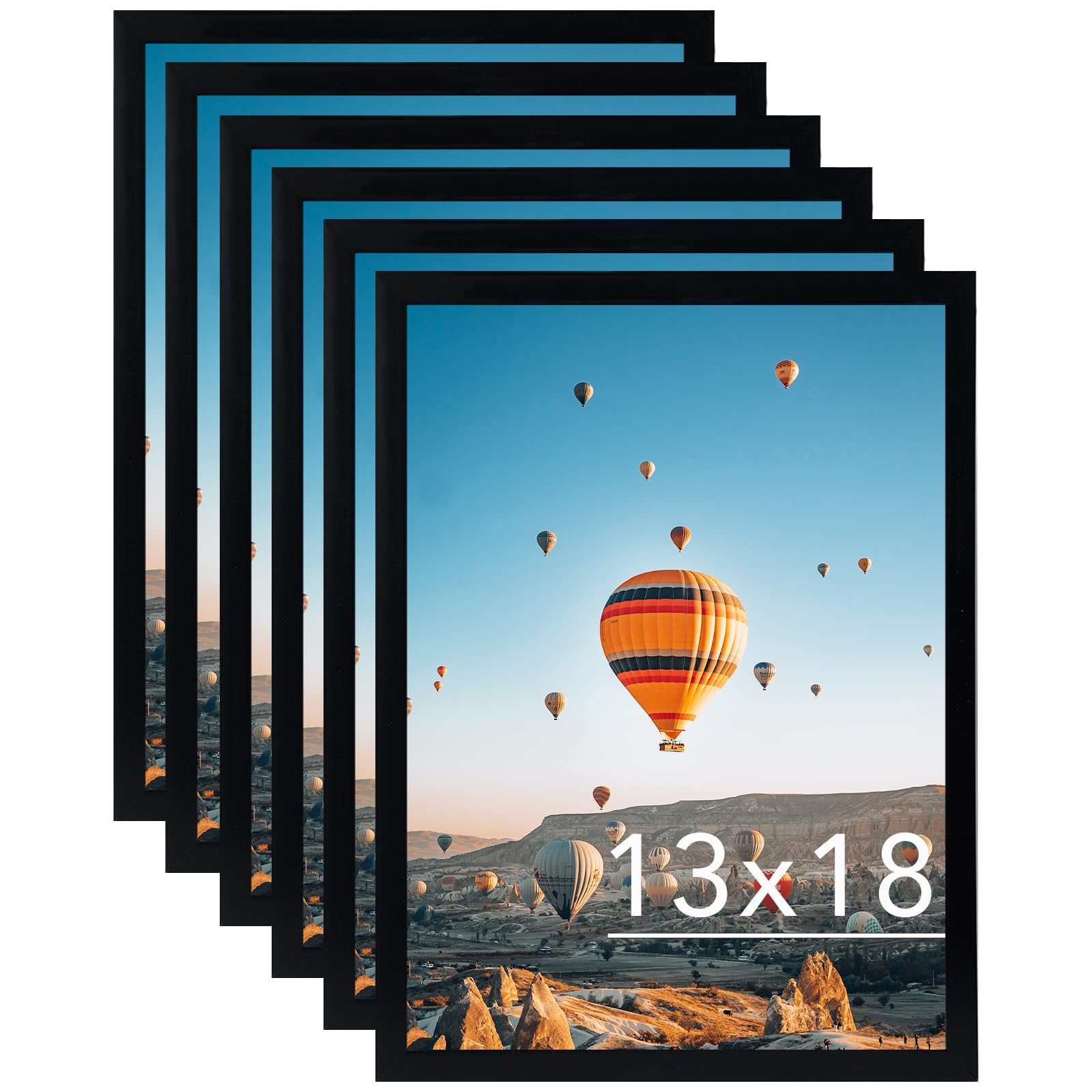 JCJMY 13x18 Picture Frame Set of 6 Black for Wall