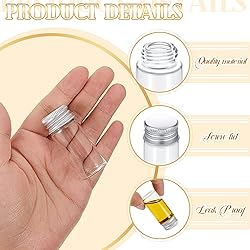 Didaey 100 Pcs Vials Clear Mini Glass Bottles with