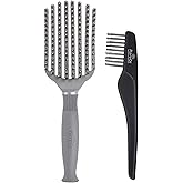 KareCo Tangle Buster Detangler and Brush Cleaner Bundle, [Grey Tangle Buster Styler, Brush Cleaner], Designed to work with All Hair Types